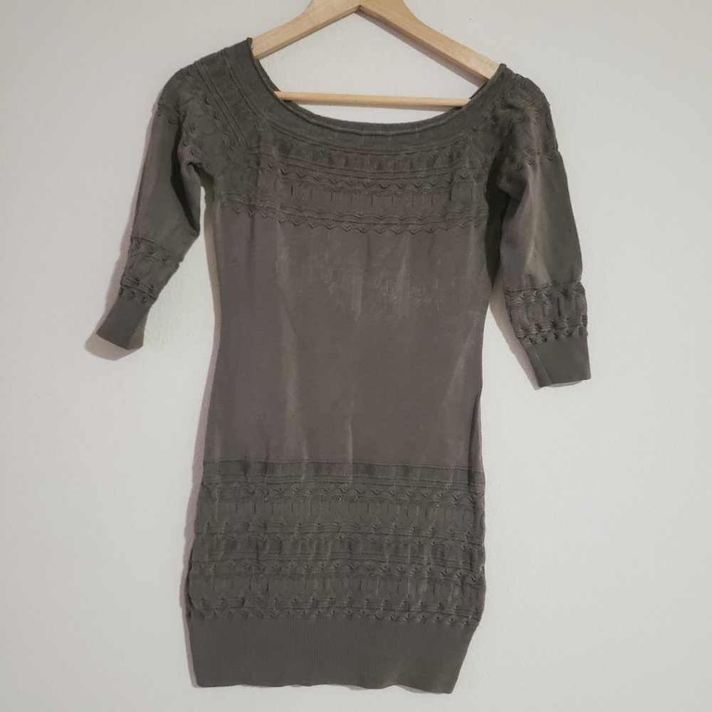 Arden B Knit Dress Wood Brown Size S